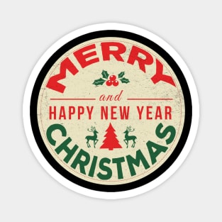 Merry Christmas Happy New Year Magnet