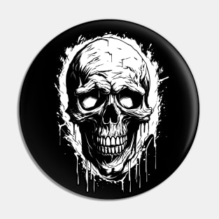 Dark Skull Graffiti Pin