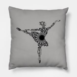 Mandalized Ballet Dancer Pillow