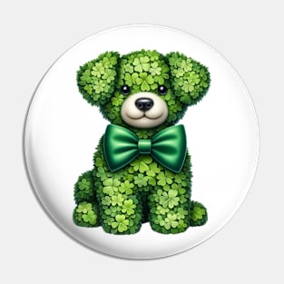 Clover Dog St Patricks Day Pin