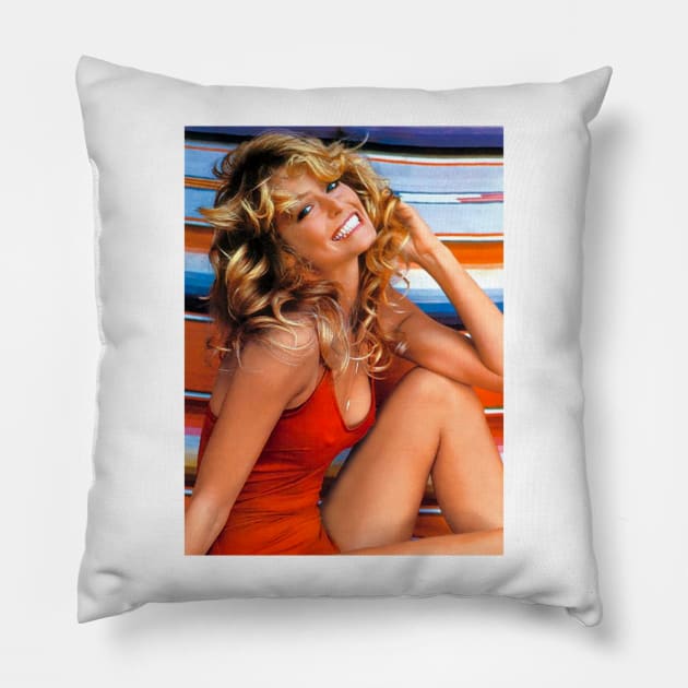 farrah fawcett Pillow by herry.le