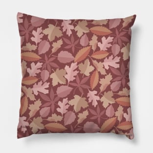 Marsala Leaves Pattern Pillow