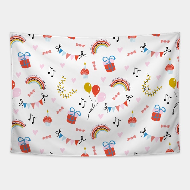 Colorful Birthday pattern Tapestry by DanielK