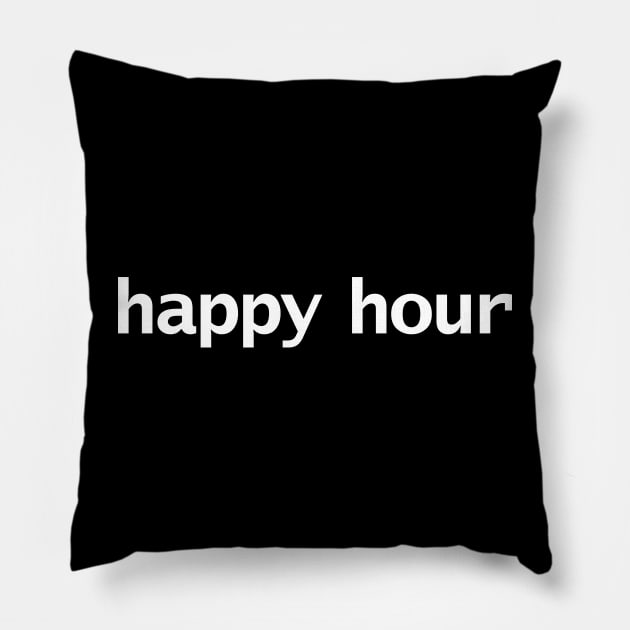 Johnny Depp Happy Hour Minimal Typography White Text Pillow by ellenhenryart