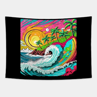 Crash Wave Art Tapestry