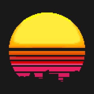 Sun retrowave pixelart T-Shirt