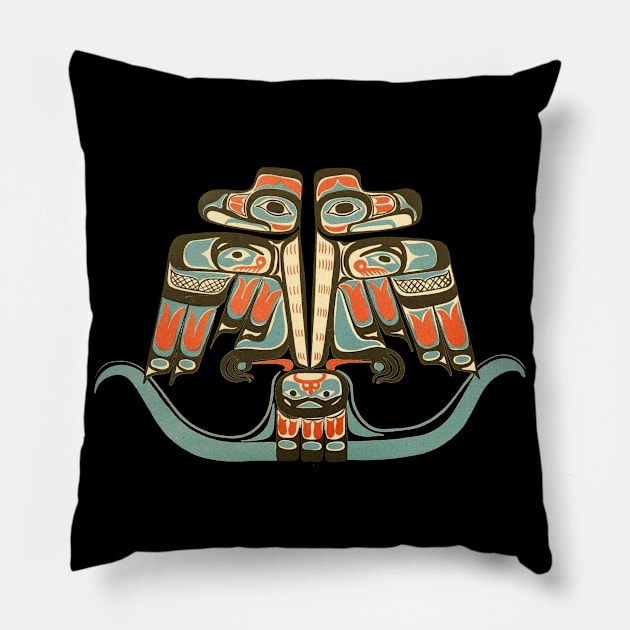 Thunderbird Northwest Native American Indian Haida Tribe Art Pillow by twizzler3b