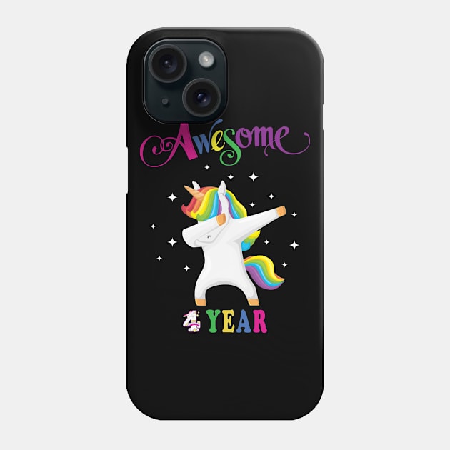 4th Birthday Unicorn Phone Case by NI78