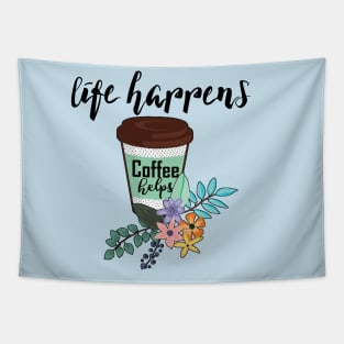 Positive Women's Coffee Lover Quote Floral Girls Coffee Gift Tapestry