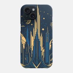 Futuristic Space City Skyline Phone Case