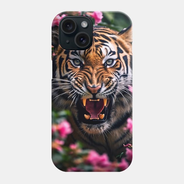 Floral Tiger Roar Phone Case by Shibuz4.art