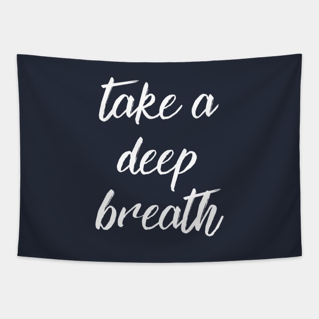 Take a deep breath just focus yoga healthy positive Tapestry by From Mars