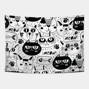 Cats pattern face mask 2020 - cats lovers masks - cats footprint pattern - cat pattern seamless Tapestry