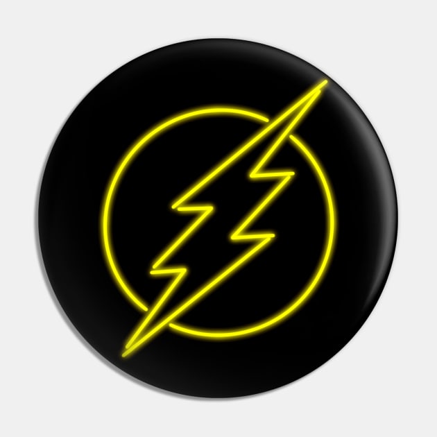 Neon speedster superhero symbol Pin by Randomart