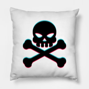 TikTok skull danger emoji smiley Black Pillow