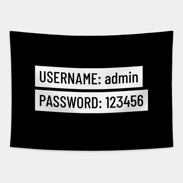 Default Login Info Cyber Security Tapestry by OldCamp