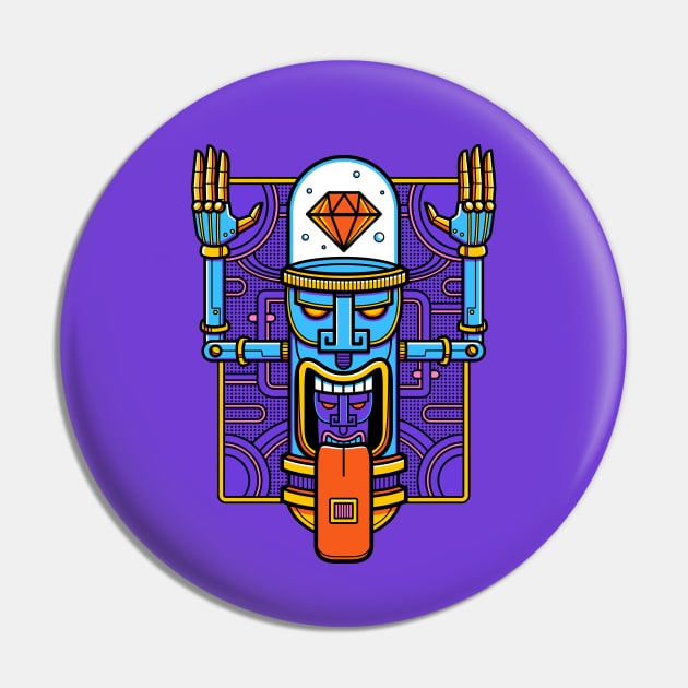 Space Tiki COLOR Pin by strangethingsa