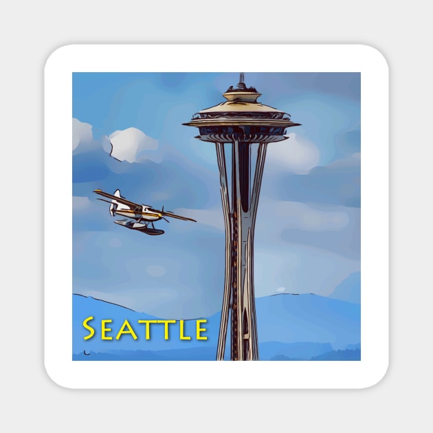 Seattle Space Needle Magnet by WelshDesigns