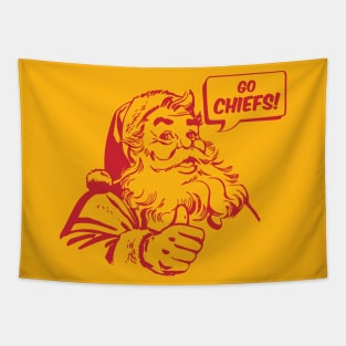 Retro Santa Claus Go Chiefs Tapestry