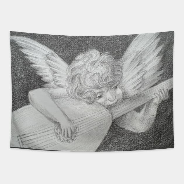 Angel Musician Tapestry by terezadelpilar