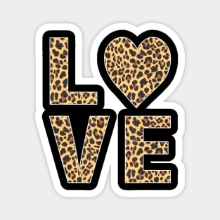 Leopard Skin Love, Vintage Tee Shirt For Women Men Magnet