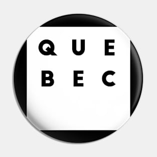 Quebec | White square, black letters | Canada Pin