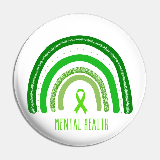 Mental Health Rainbow Awareness Warrior Pin by MerchAndrey