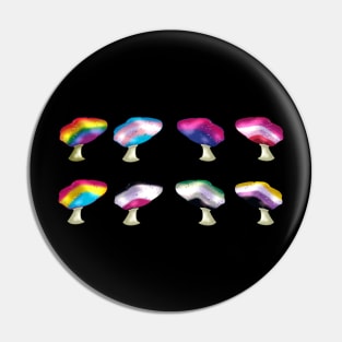 LGBTQ Pride Flag Mushroom Sticker Pack Pin