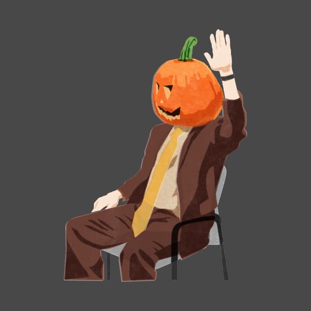 Dwight Shrute with a Pumpkin Head by StrayArte