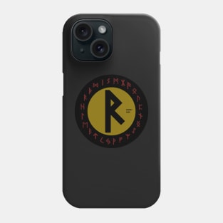 Yellow Raidho Elder Futhark  | Viking Rune Symbol Phone Case