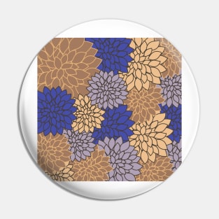 Blue Floral Pattern Pin