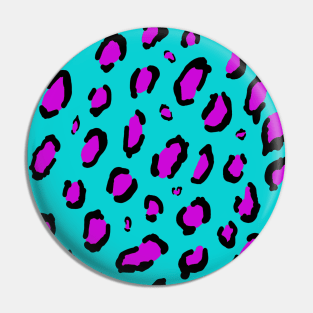 Blue Purple Leopard Animal Print Pin
