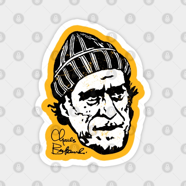 Charles Bukowski Signature Portrait Magnet by CultureClashClothing