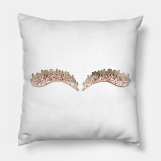 Eyelashes - rose gold glitter Pillow