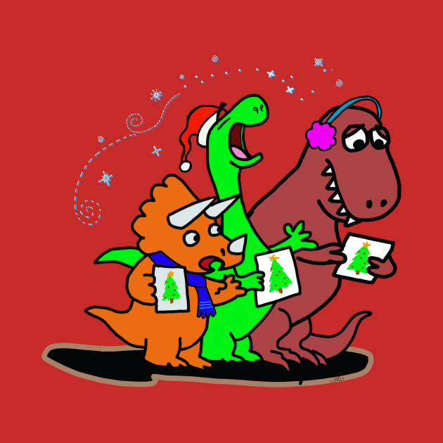 DInosaur Christmas Choir by wolfmanjaq