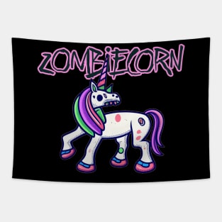 Horror Zombie Unicorn Drawing - Macabre Fantasy Art Tapestry