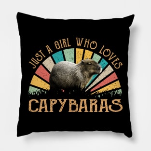 Just A Girl Who Loves Capybara Love, Urban Wildlife Tee Trends Pillow
