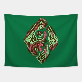 Pink Mint Abstract Rhombus Tapestry