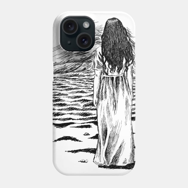 Girl on the seashore Phone Case by rachelsfinelines