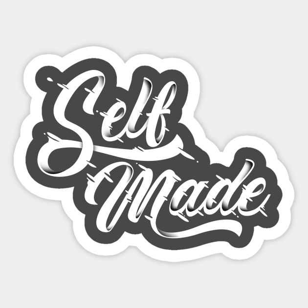 Self Made Script Logo Sticker for Sale by dariusone