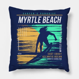 Retro Surfing Myrtle Beach, South Carolina // Vintage Surfer Beach // Surfer's Paradise Pillow