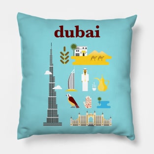 Dubai city poster Pillow