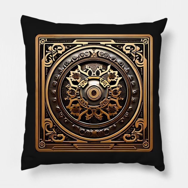 Vintage industrial steampunk mechanical gears pattern Pillow by SJG-digital