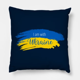 I am with Ukraine, design with vintage Ukraine flag Pillow