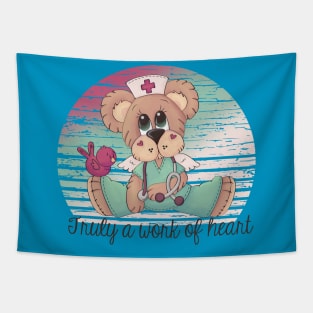 Nurse Teddy Bear Angel - Truly a work of heart Tapestry