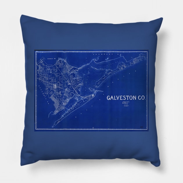 Map of Galvestion Pillow by JonHerrera