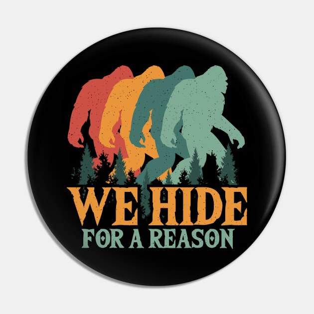 Bigfoot retro vintage - We Hide for a reason Pin by Tesszero