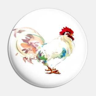 White Rooster Pin