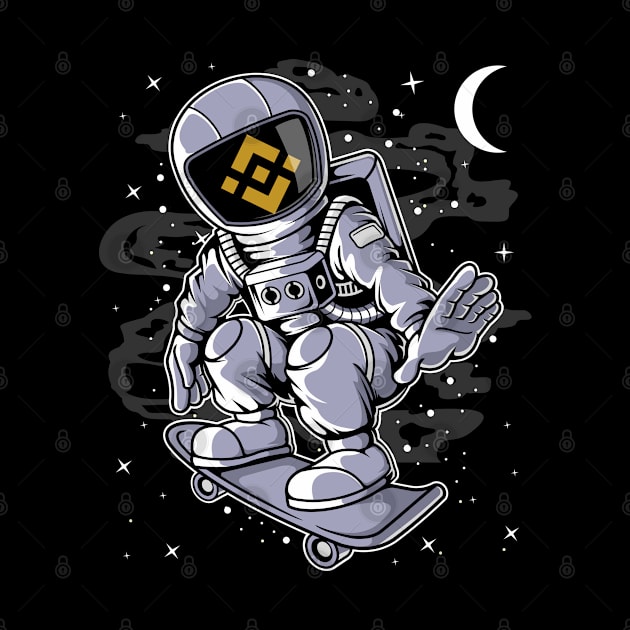 Astronaut Skate Binance BNB Coin To The Moon Crypto Token Cryptocurrency Blockchain Wallet Birthday Gift For Men Women Kids by Thingking About