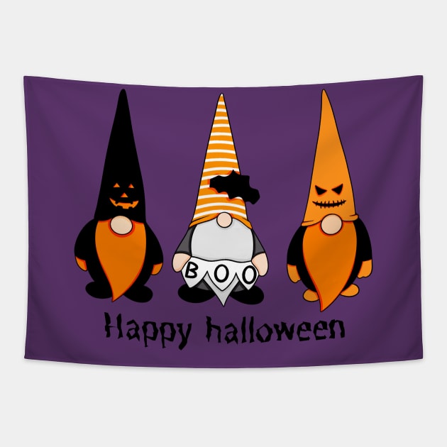 Cute Halloween Boo Gnomes Autumn Vibes Tapestry by BellaPixel